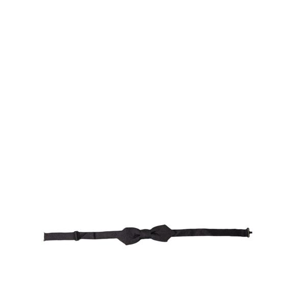 Dolce & Gabbana Gray Silk Adjustable Neck Men Bow Tie